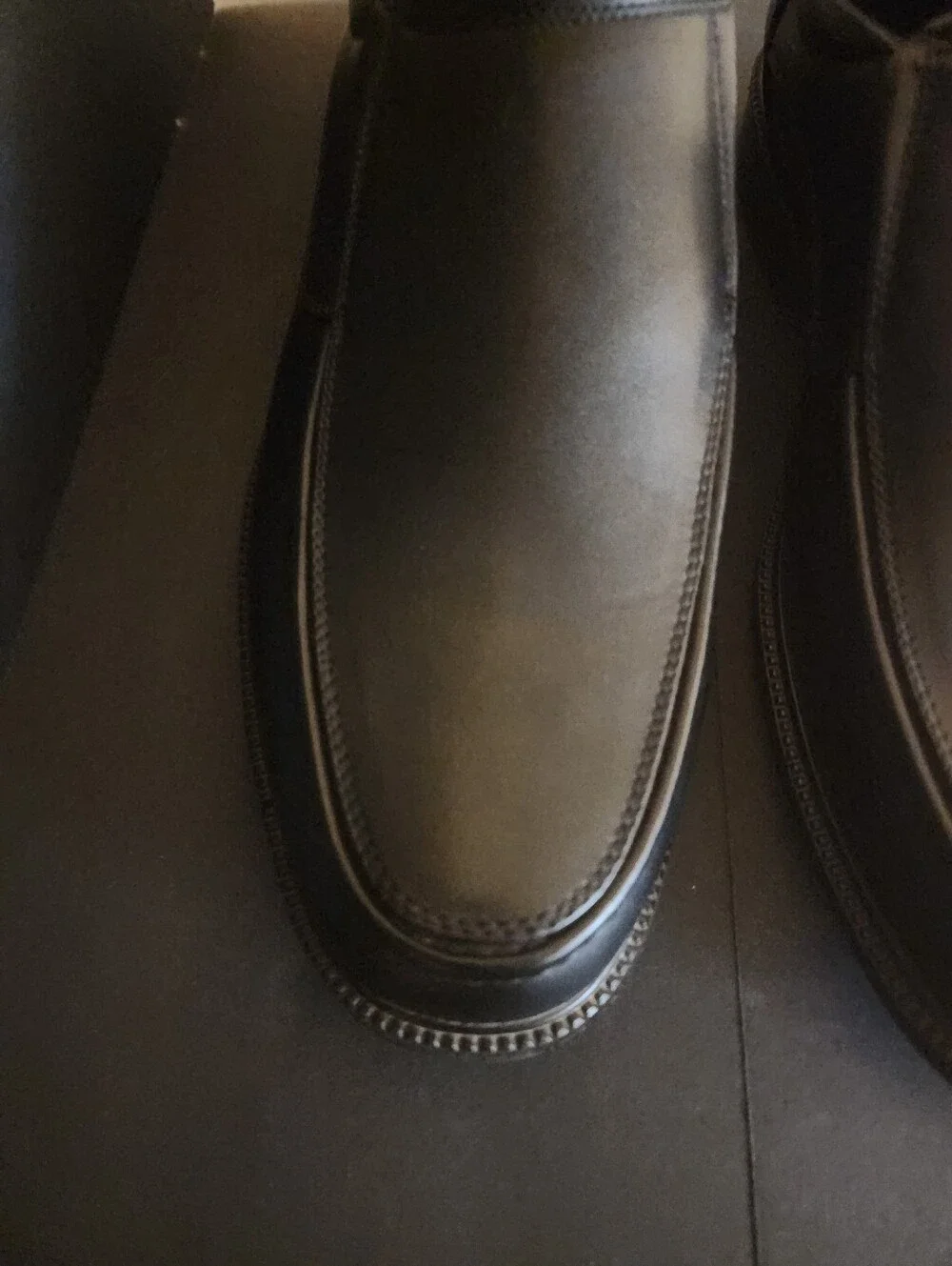 Robert David Men's Loafer Moc-Toe Black Shoes 13W Like NEW